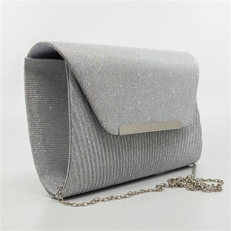 Pochette da Cerimonia Argento con tracolla Briciole 768.